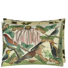 Floral Aviary Parchment Cushion