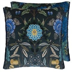 Brocart Decoratif Velours Indigo Cushion