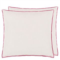 Coussin Brera Lino Alabaster & Fuchsia Linen