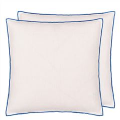 Brera Lino Alabaster & Cobalt Decorative Pillow