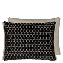 Jabot Noir Velvet Cushion