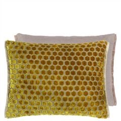 Jabot Mustard Velvet Cushion