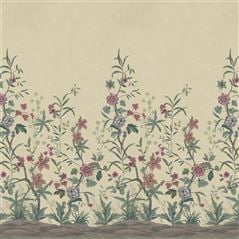 Peacock Toile Scene 2 Parchment