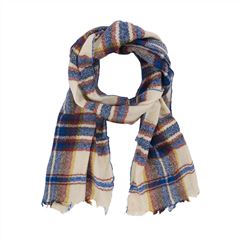 Cobalt Checked Scarf