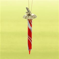 Glass Candle On Clip Christmas Ornament
