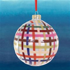 White Colourful Bauble Christmas Ornament