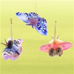 Set of 3 Garden Butterflies Christmas Decorations