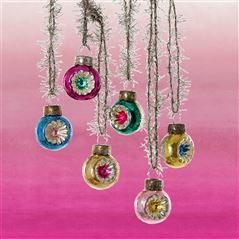 Set of 6 Indent Bauble Christmas Ornaments