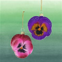 Dark Pansy Christmas Decorations Set Of 2