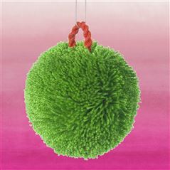 Moss & Pink Pom Pom Bauble Christmas Ornament