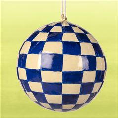 Cobalt Check  Christmas Decoration