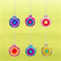 Mini Heirloom Rainbow Christmas Decorations Set Of 6