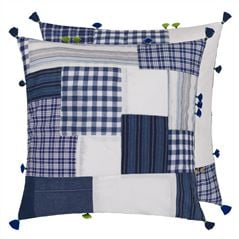 Indigo Patchwork Cushion