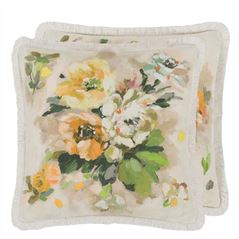 Giardino Di Rose Acacia Linen Decorative Pillow