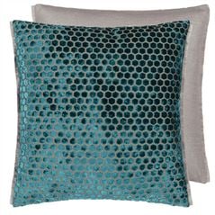 Jabot Kingfisher Velvet Decorative Pillow