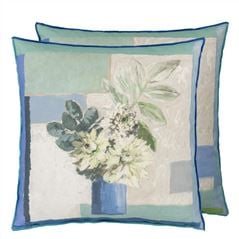 Celadon Vase Delft Cotton Decorative Pillow 