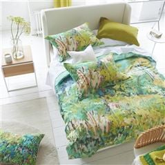 Foret Impressionniste Celadon Cotton Bed Linen Set