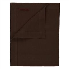 Lario Chocolate Pure Linen Half Runner, Placemats & Napkins 