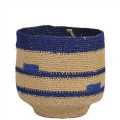 Small Indigo Striped Basket