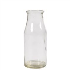Vintage Clear Wide Opening Milk Bottle 