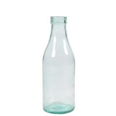 Vintage Clear Blue Milk Bottle