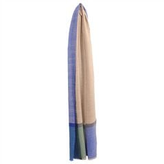 Cobalt And Neutral Wool Scarf 