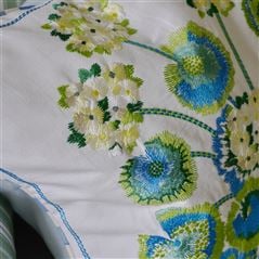 Primevère Cobalt Embroidered Decorative Pillow
