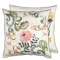 Osier Damassé Travertine Decorative Pillow