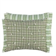 Toile Vichy Emerald Decorative Pillow