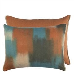 Carrés Ombrés Terracotta Decorative Pillow