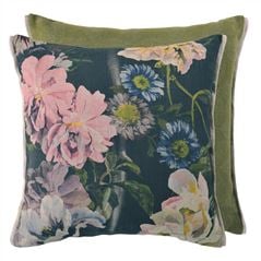 Delft Flower Graphite Cushion