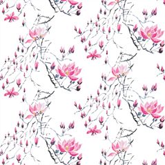 Madame Butterfly - Panel Peony Pink Wallpaper