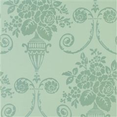 Taillandier Duck Egg Floral Green Wallpaper