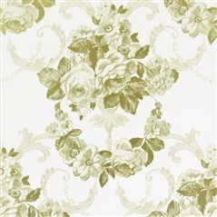 Wharton Champagne Floral Green Wallpaper