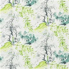Winter Palace - Wide Lime Floral Green Wallpaper