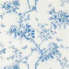 Ashfield Floral Delft Floral Blue Wallpaper
