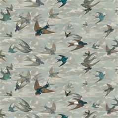 Chimney Swallows Sky Blue