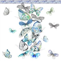 Papillons Cobalt Shower Curtain