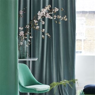 Velvet curtain fabrics with rich colour, soft text