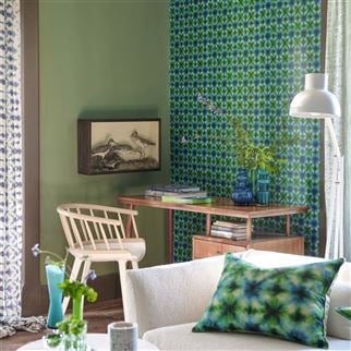 Geometric Designers Guild wallpaper with structure