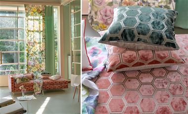 Designers Guild Tessuto Manipur Nero/Nero Copricuscino 