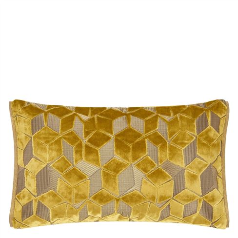 Fitzrovia Ochre Velvet Decorative Pillow