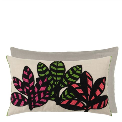 Tanjore Berry Embroidered Cushion