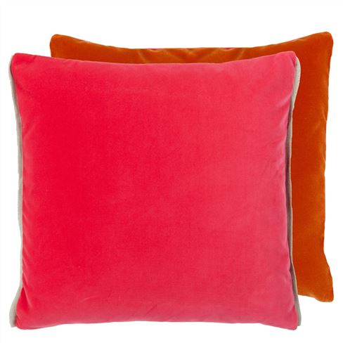 Varese Bright Fuchsia & Saffron Velvet Decorative Pillow