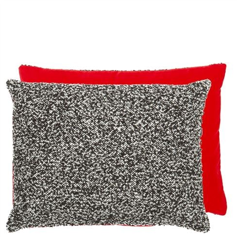 Elliottdale Charcoal & Scarlet Boucle Cushion 