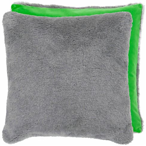 Mousson Graphite & Grass Faux Sheepskin Cushion