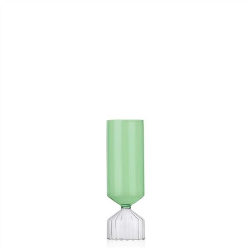 Bouquet Short Clear & Green Vase