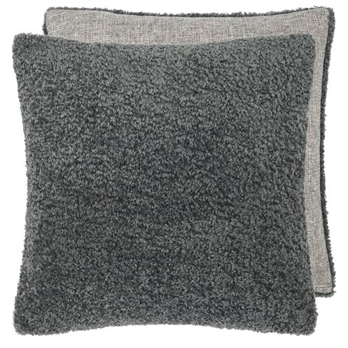 Merelle Graphite Faux Fur Decorative Pillow