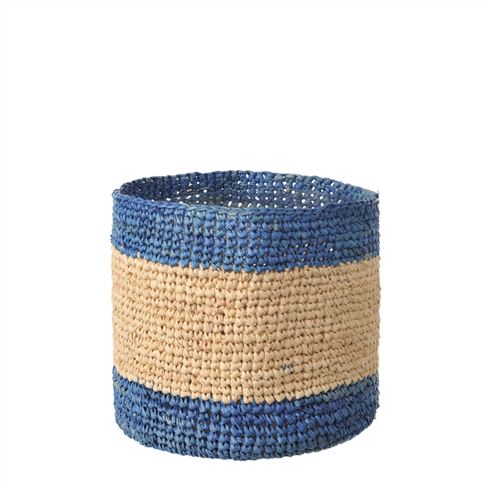 Blue Top & Bottom Stripe Basket