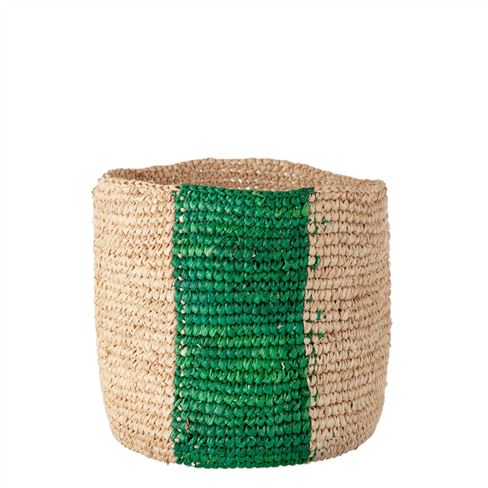 Green Vertical Stripe Basket